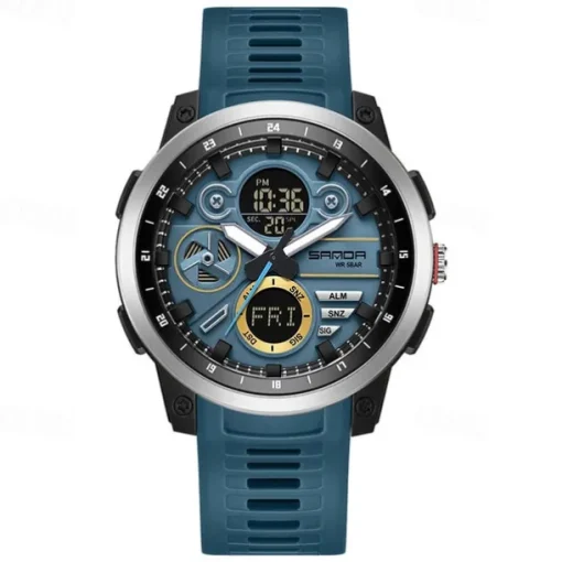SANDA Men Digital Watch Fashion Casual Business Wristwatch Luminous Stopwatch Alarm Clock Countdown TPU Watch