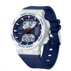 SANDA Men Digital Watch Fashion Casual Business Wristwatch Luminous Stopwatch Countdown Calendar TPU Watch