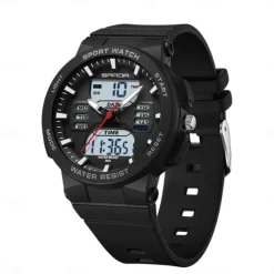 SANDA Men Digital Watch Fashion Casual Business Wristwatch Luminous Stopwatch Countdown Calendar TPU Watch