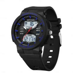 SANDA Men Digital Watch Fashion Casual Business Wristwatch Luminous Stopwatch Countdown Calendar TPU Watch