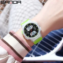 SANDA Men Digital Watch Fashion Casual Business Wristwatch Luminous Stopwatch Countdown Calendar TPU Watch