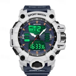 SANDA Men Digital Watch Outdoor Sports Fashion Business Luminous Alarm Clock Calendar Chronograph Silicone Watch