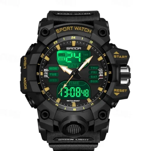 SANDA Men Digital Watch Outdoor Sports Fashion Business Luminous Alarm Clock Calendar Chronograph Silicone Watch