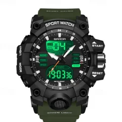 SANDA Men Digital Watch Outdoor Sports Fashion Business Luminous Alarm Clock Calendar Chronograph Silicone Watch
