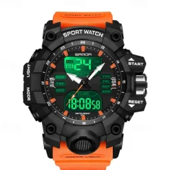 SANDA Men Digital Watch Outdoor Sports Fashion Business Luminous Alarm Clock Calendar Chronograph Silicone Watch