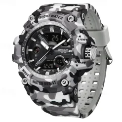 SANDA Men Digital Watch Outdoor Sports Fashion Casual Luminous Stopwatch Alarm Clock Waterproof TPU Watch