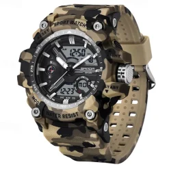 SANDA Men Digital Watch Outdoor Sports Fashion Casual Luminous Stopwatch Alarm Clock Waterproof TPU Watch