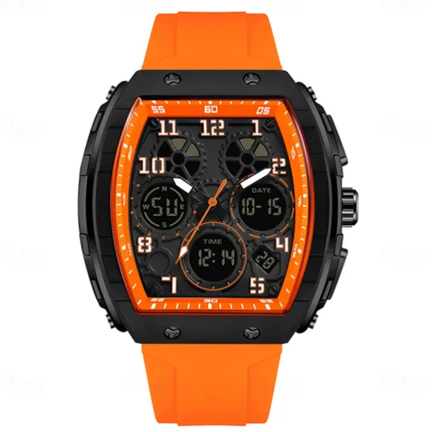 SANDA Men Digital Watch Outdoor Sports Fashion Wristwatch Luminous Stopwatch Alarm Clock Countdown Silicone Gel Watch