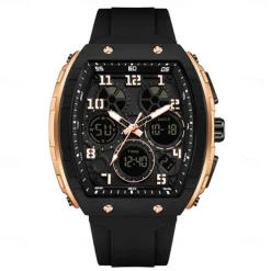 SANDA Men Digital Watch Outdoor Sports Fashion Wristwatch Luminous Stopwatch Alarm Clock Countdown Silicone Gel Watch