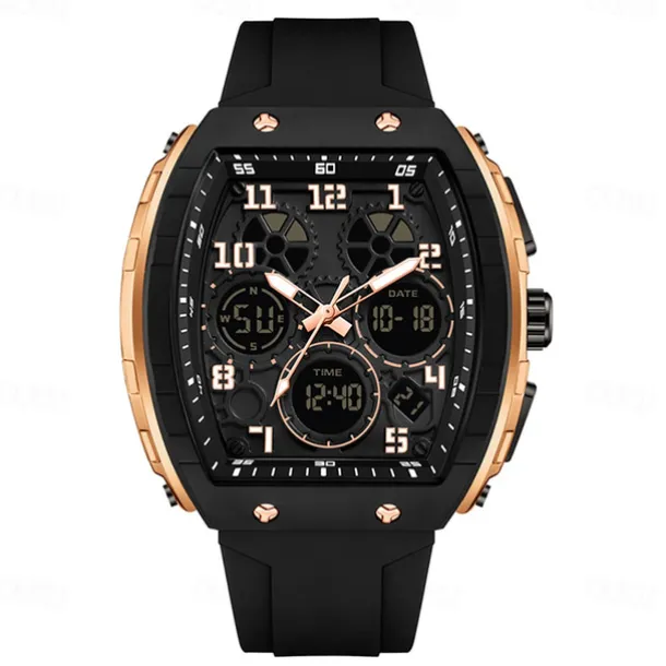 SANDA Men Digital Watch Outdoor Sports Fashion Wristwatch Luminous Stopwatch Alarm Clock Countdown Silicone Gel Watch