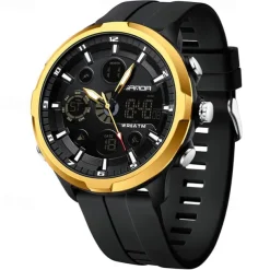 SANDA Men Digital Watch Outdoor Sports Fashion Casual Luminous Stopwatch Alarm Clock Calendar Silicone Gel Watch