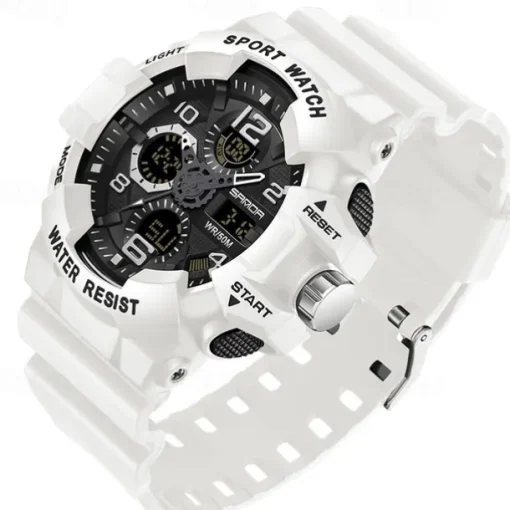 SANDA Men Digital Watch Outdoor Sports Fashion Wristwatch Luminous Stopwatch Alarm Clock Calendar TPU Watch
