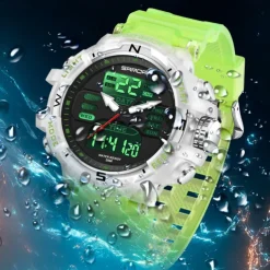 SANDA Men Digital Watch Outdoor Sports Fashion Wristwatch Luminous Stopwatch Alarm Clock Countdown TPU Watch