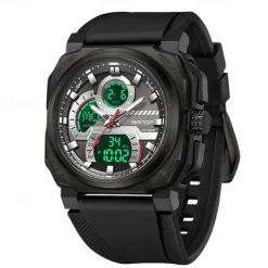 SANDA Men Digital Watch Sports Fashion Business Wristwatch Stopwatch Alarm Clock Countdown Three Time Zones Rubber Watch