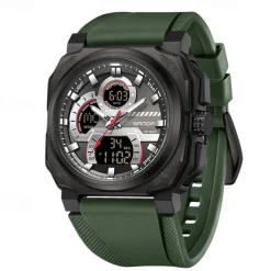 SANDA Men Digital Watch Sports Fashion Business Wristwatch Stopwatch Alarm Clock Countdown Three Time Zones Rubber Watch