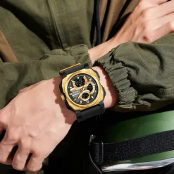 SANDA Men Digital Watch Sports Fashion Business Wristwatch Stopwatch Alarm Clock Countdown Three Time Zones Rubber Watch