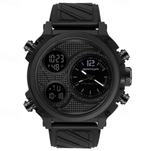 SANDA Men Digital Watch Sports Fashion Wristwatch Luminous Stopwatch Alarm Clock Calendar Resin Watch