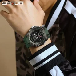 SANDA Men Tactical Military Watches G-Style Clock For Man Sport Watch Mens Brand Luxury Analog Shock Waterproof 50m Quartz Wristwatch