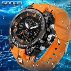 SANDA Men Tactical Military Watches G-Style Clock For Man Sport Watch Mens Brand Luxury Analog Shock Waterproof 50m Quartz Wristwatch