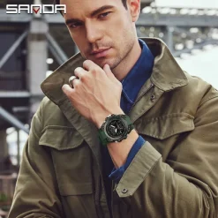 SANDA Men Tactical Military Watches G-Style Clock For Man Sport Watch Mens Brand Luxury Analog Shock Waterproof 50m Quartz Wristwatch