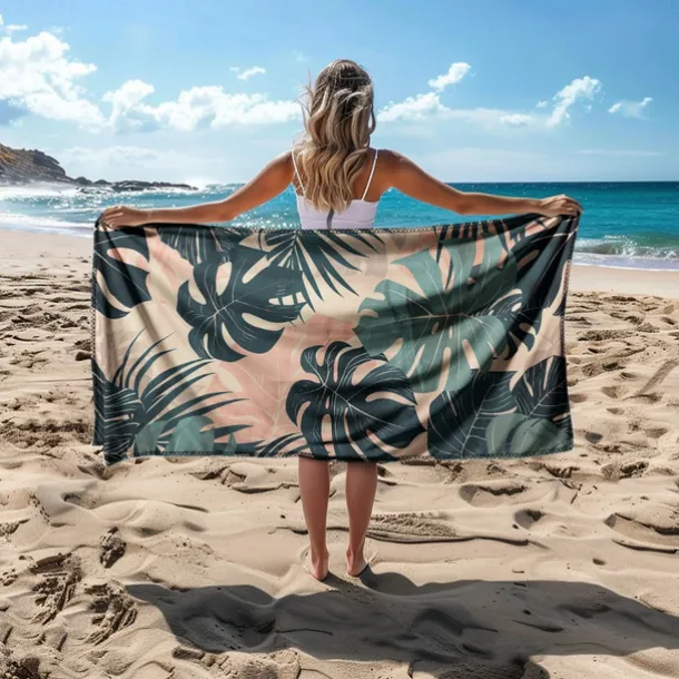 Sandproof Beach Towel Soft Cover Blanket Tropical Pug Large 3D Print Pattern Towel Bath Towel Beach Sheet Blanket Classic 100% Micro Fiber Comfy Blankets