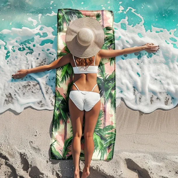 Sandproof Beach Towel Soft Cover Blanket Tropical Pug Large 3D Print Pattern Towel Bath Towel Beach Sheet Blanket Classic 100% Micro Fiber Comfy Blankets