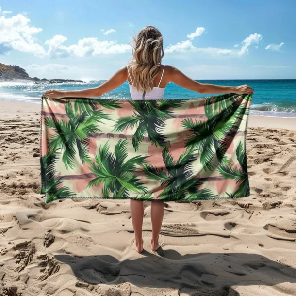 Sandproof Beach Towel Soft Cover Blanket Tropical Pug Large 3D Print Pattern Towel Bath Towel Beach Sheet Blanket Classic 100% Micro Fiber Comfy Blankets