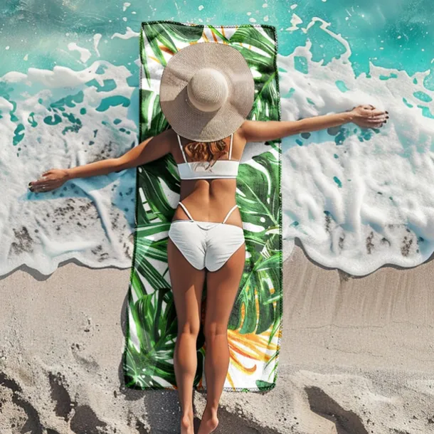 Sandproof Beach Towel Soft Cover Blanket Tropical Pug Large 3D Print Pattern Towel Bath Towel Beach Sheet Blanket Classic 100% Micro Fiber Comfy Blankets