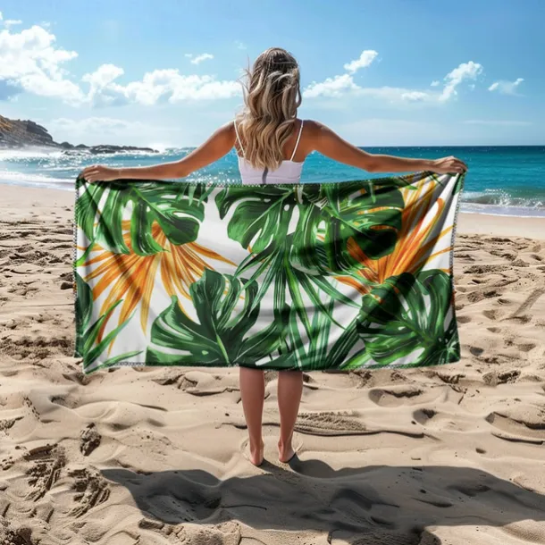 Sandproof Beach Towel Soft Cover Blanket Tropical Pug Large 3D Print Pattern Towel Bath Towel Beach Sheet Blanket Classic 100% Micro Fiber Comfy Blankets