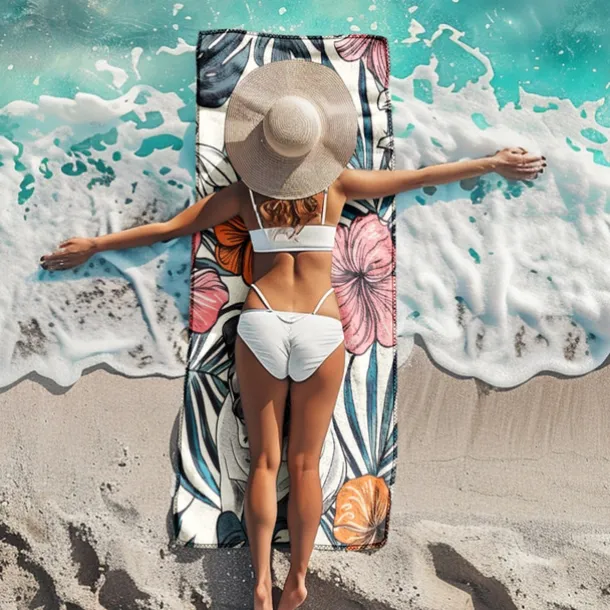 Sandproof Beach Towel Soft Cover Blanket Tropical Pug Large 3D Print Pattern Towel Bath Towel Beach Sheet Blanket Classic 100% Micro Fiber Comfy Blankets