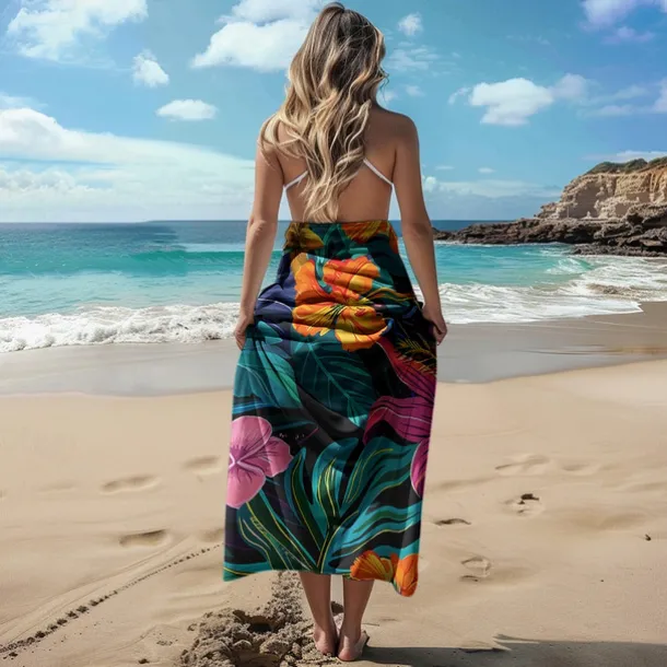 Sandproof Beach Towel Soft Cover Blanket Tropical Pug Large 3D Print Pattern Towel Bath Towel Beach Sheet Blanket Classic 100% Micro Fiber Comfy Blankets