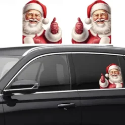 Santa Claus Car Stickers Car Window Waterproof Stickers Fun Car Decoration Stickers 10pcs 5 Left 5 Right