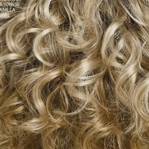 Sassy Bob Wig with Soft Spirals and Enviable Volume / Multi-Tonal Shades of Blonde Silver Brown and Red