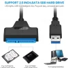 SATA To USB 3.0 / 2.0 Cable Up To 6 Gbps For 2.5 Inch External HDD SSD Hard Drive, SATA 3 22 Pin Adapter USB 3.0 To Sata III Cord