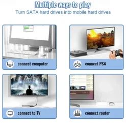 SATA To USB 3.0 / 2.0 Cable Up To 6 Gbps For 2.5 Inch External HDD SSD Hard Drive, SATA 3 22 Pin Adapter USB 3.0 To Sata III Cord