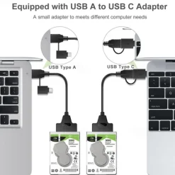 SATA To USB 3.0 / 2.0 Cable Up To 6 Gbps For 2.5 Inch External HDD SSD Hard Drive, SATA 3 22 Pin Adapter USB 3.0 To Sata III Cord