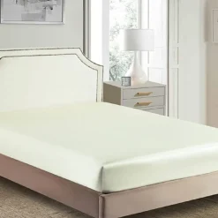 Sateen Fitted Sheet Solid Color Simulation Silk Bed Sheet Simple and Comfortable Anti-Wrinkle