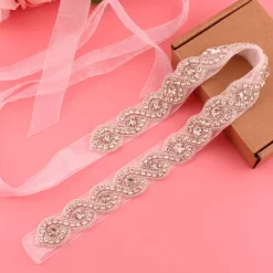 Satin / Tulle Wedding / Party / Evening Sash With Belt / Appliques / Crystals / Rhinestones Women's Sashes