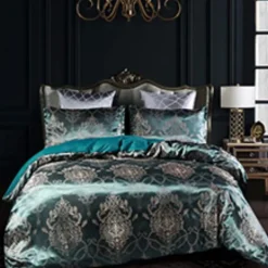 Satin Silk Duvet Cover Bedding Sets Comforter Cover with 1 Duvet Cover or Coverlet,1Sheet,2 Pillowcases for Double/Queen/King(1 Pillowcase for Twin/Single)