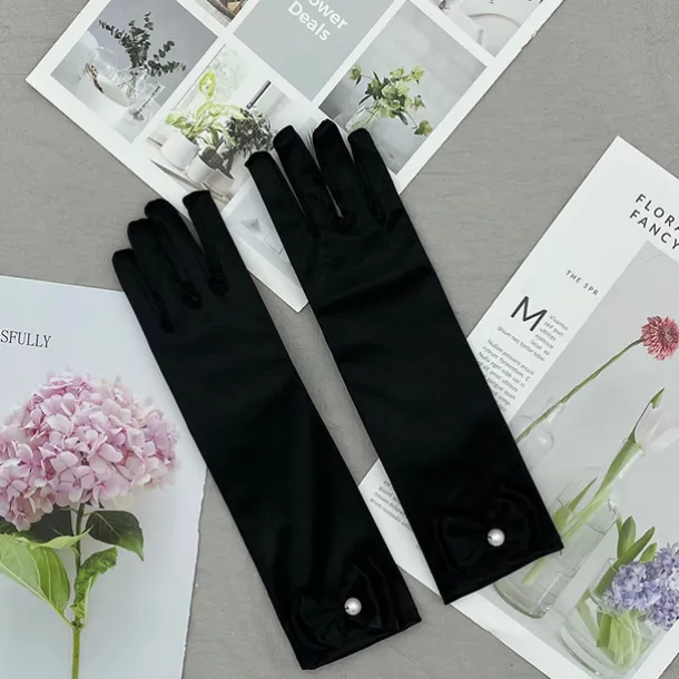 Satin Wrist Length Glove Cute With Bowknot / Trim Wedding / Party Glove