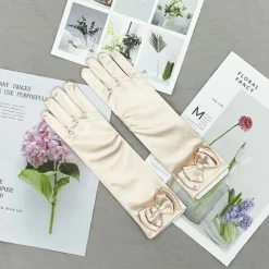 Satin Wrist Length Glove Cute With Bowknot / Trim Wedding / Party Glove