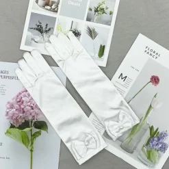 Satin Wrist Length Glove Cute With Bowknot / Trim Wedding / Party Glove