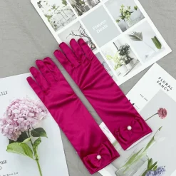 Satin Wrist Length Glove Cute With Bowknot / Trim Wedding / Party Glove