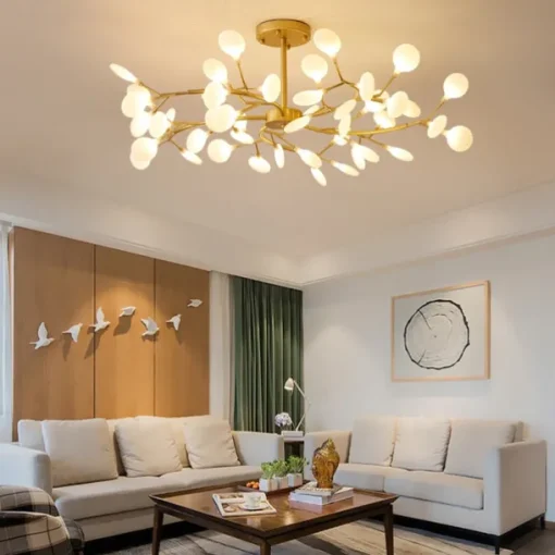 Scandinavian living room chandelier modern simple dining room lamp internet red bedroom lamp personality creative home firefly chandelier