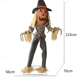Scarecrow with Pumpkin Head with Voice and Movement