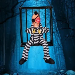 Scary Cage Halloween Doll Haunted House Prop with Screaming Voice Nightmare Creature