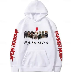 Scary Movie Cosplay Costume Hoodie Back To School Anime Harajuku Graphic Kawaii For Couple's Men's Women's Adults' Back To School Hot Stamping Casual Daily