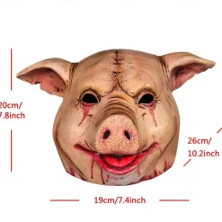 Scary Pig Halloween Mask Halloween Props Saw Funny Scary Costume Adults' Men's Women's Halloween Carnival Mardi Gras Easy Halloween Costumes Dress Up