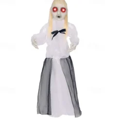 Scary Skeleton with Sound Effect Voice Activated Skeleton with Light Up LED Eye for Indoor and Outdoor Decoration