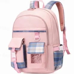 School Backpack Bookbag Multicolor for Student Girls Women Water Resistant Wear-Resistant Large Capacity Polyester Oxford Cloth School Bag Back Pack Satchel 12*5.9*17 inch, Back to School Gift